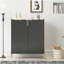 Armoire de bar à vin à 2 portes avec porte-bouteilles et tablette de rangement réglable, buffet moderne avec charnière à fermeture en douceur, armoire de buffet de salle à manger, armoire à vin-576648113