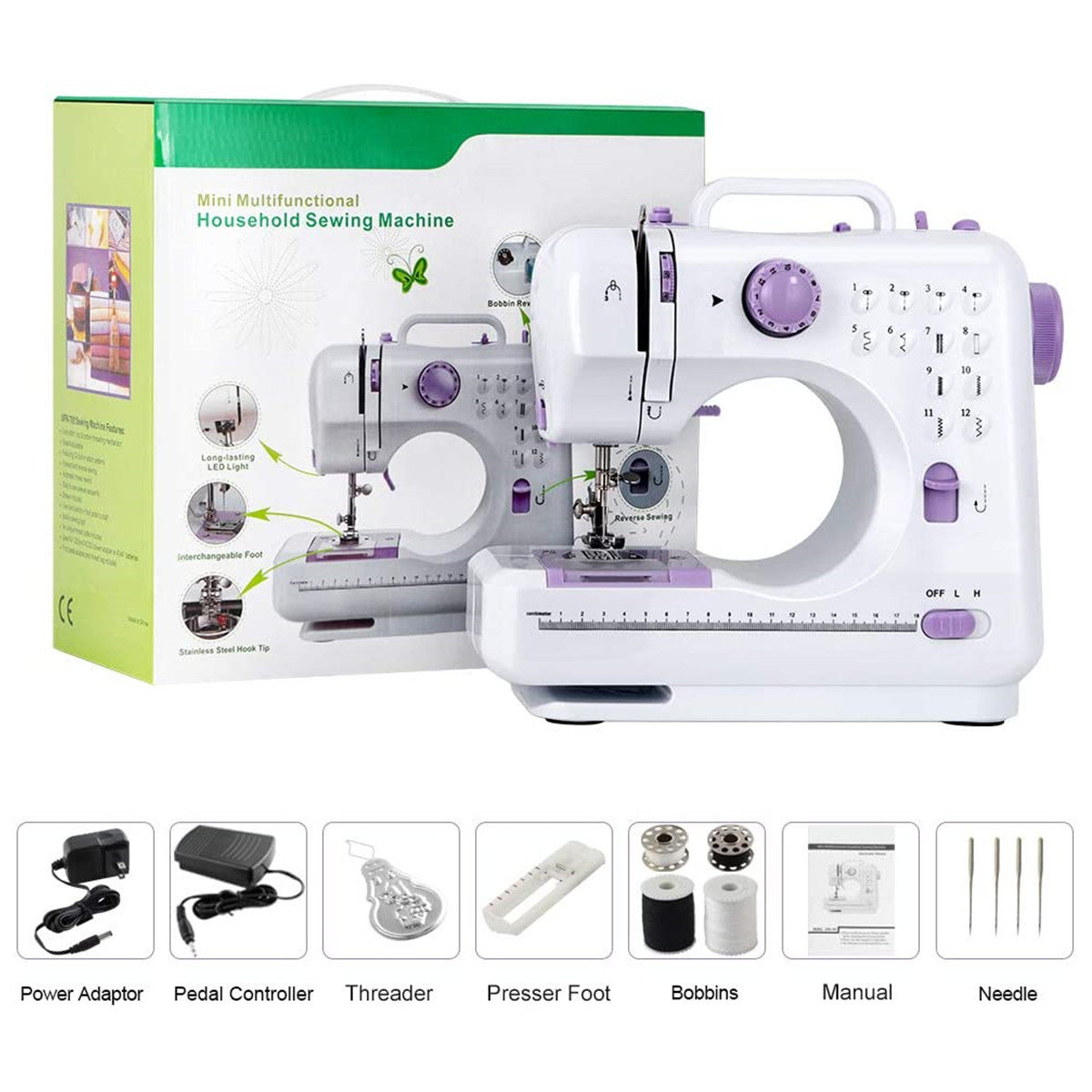 Perfect Stitch Sewing Machine W/Adapter Mini Sewing Machine