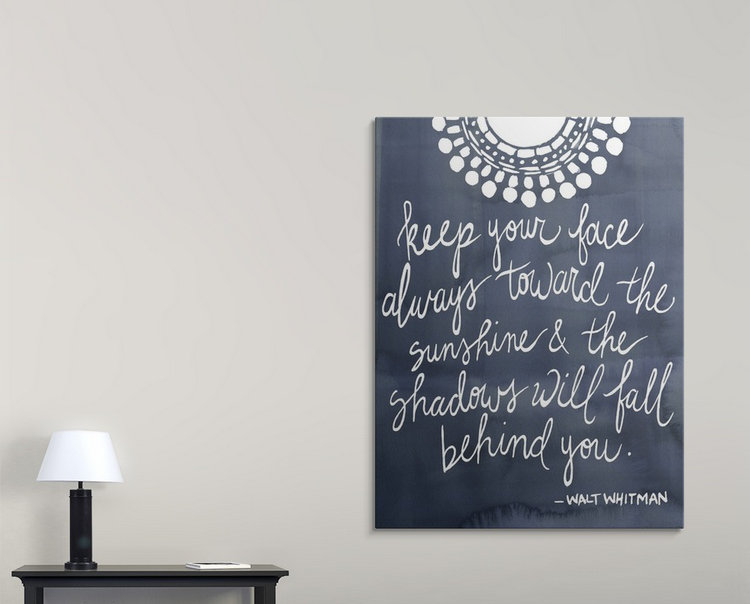 Adina Sun Quote II «Grace Popp», art textuel, H 16 po x l 12 po x P 1,5 po, Toile