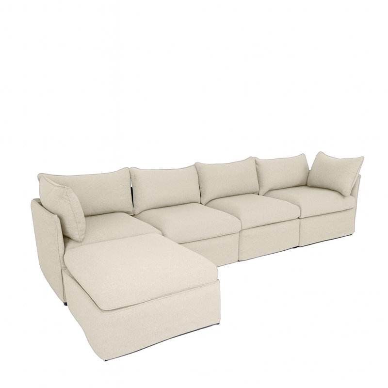 Living Source International 5 Piece Sofa With Milk Cushion