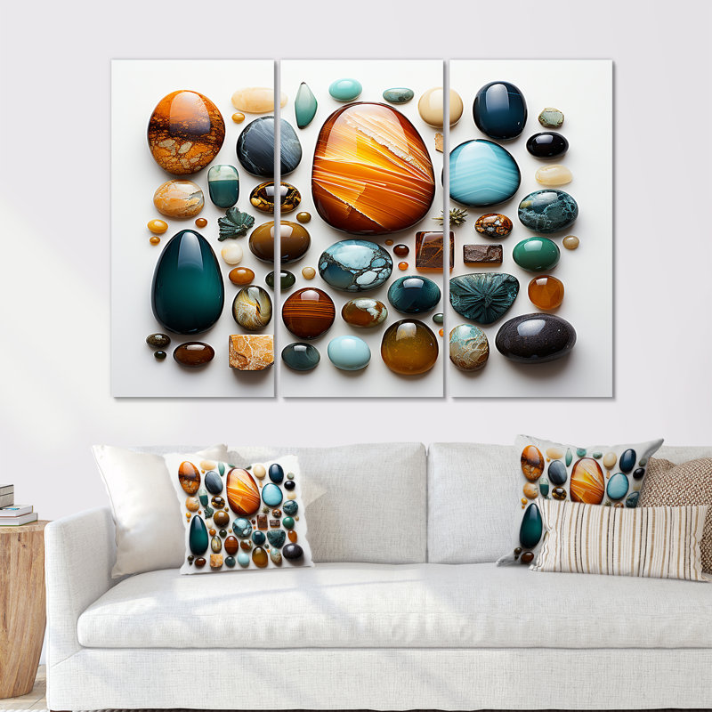 Ensemble de salon Crichlow - Spiritual Stone Wall Art, Toile tendue, H 40 po x l 60 po x P 1 po