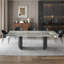 Ensemble de table de salle à manger 9 pièces avec table de salle à manger extensible en pierre frittée de 63 à 94,5 po avec 8 chaises rembourrées en cuir Fuax-509246082-509246078