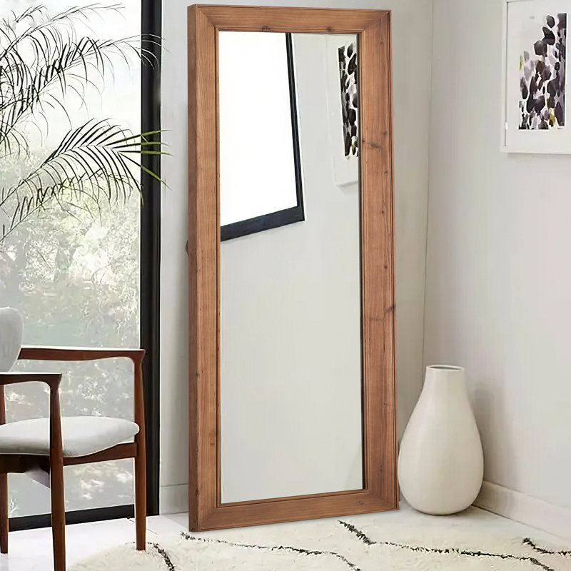 Miroir pleine grandeur en bois massif, Brun