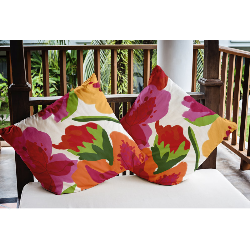Housse de coussin et insert Tropical Resort, H 20 po x l 20 po x P 3 po