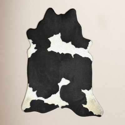 Charlize Whitish Black Handmade Cowhide Rug