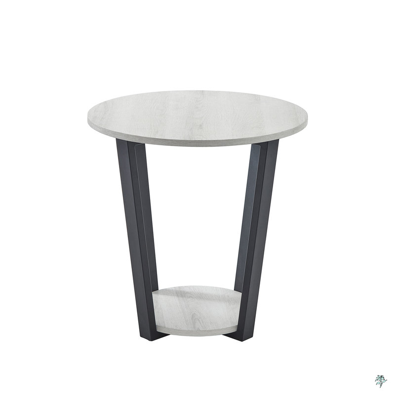 Borga End Table, Black, Off White