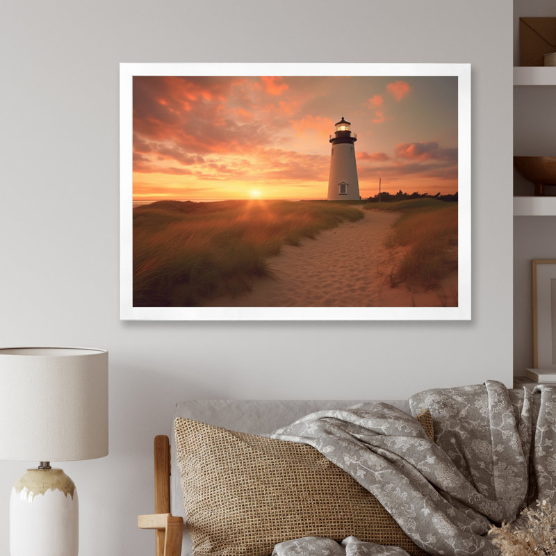 Coucher de soleil sur le Delaware, impression sur toile, Cadre photo blanc, H 24 po x l 32 po x P 1 po