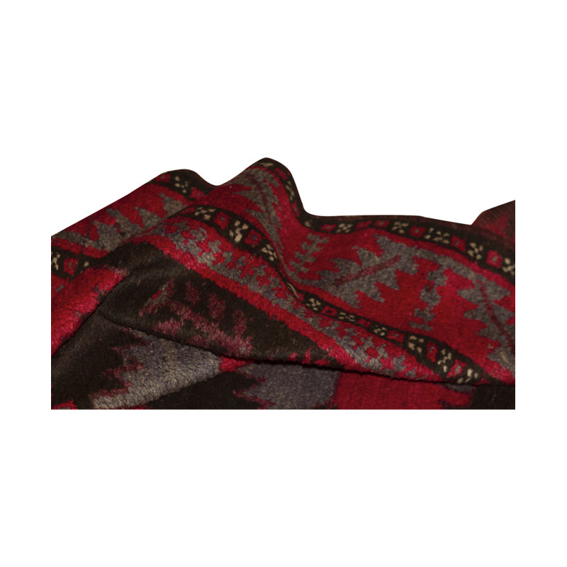 Hand-Knotted High-Quality Red and Black Area Rug