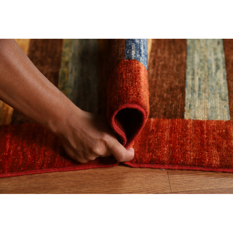 Tapis rayé moderne Gabbeh 6 x 8