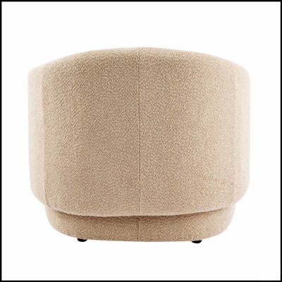 Fauteuil d'appoint incurvé en bouclette avec coussin intégré moelleux pour un confort inégalé et une élégance moderne