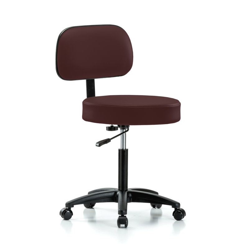 Tabouret réglable en hauteur avec dossier Lippencott PERCH Walter | Hauteur du bureau: 18,5 à 24 po, Vinyle gris, Vinyle