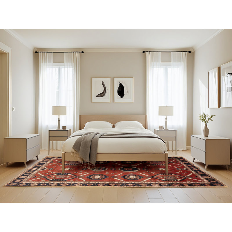 Machine Washable Persian Brown Area Rug, Rectangle 5' x 8'