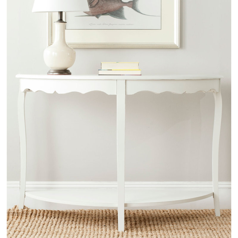 Console en bois de pin Christina, Blanc cassé