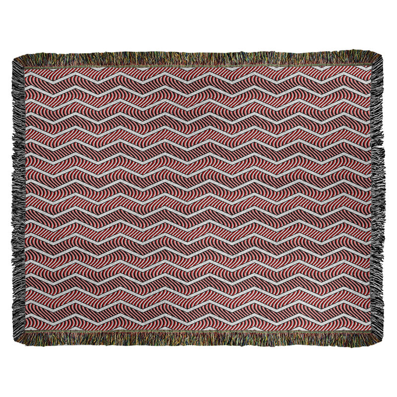 Couverture en coton tissé Rhonda Cheval, Rouge, l 80 po x L 60 po