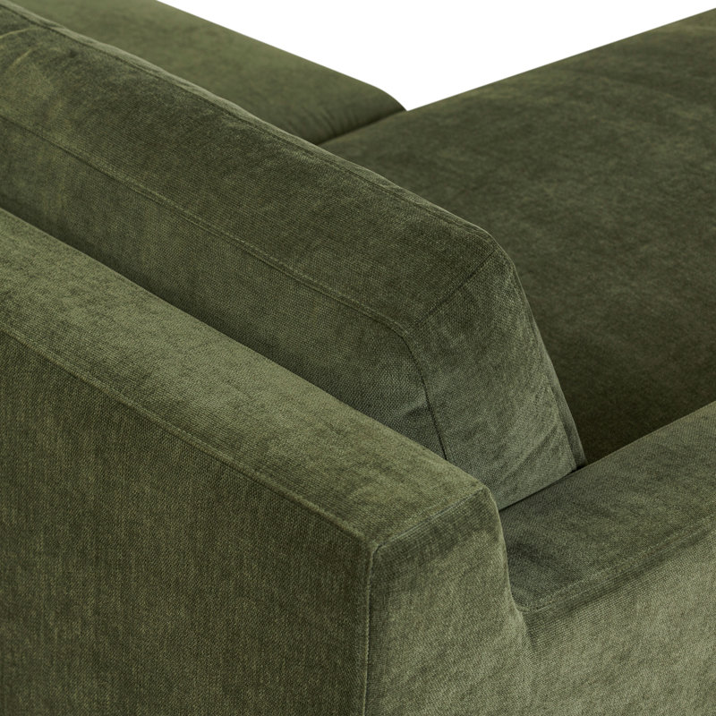Dalijah Velvet Reversible Chaise Sectional In Distressed Green