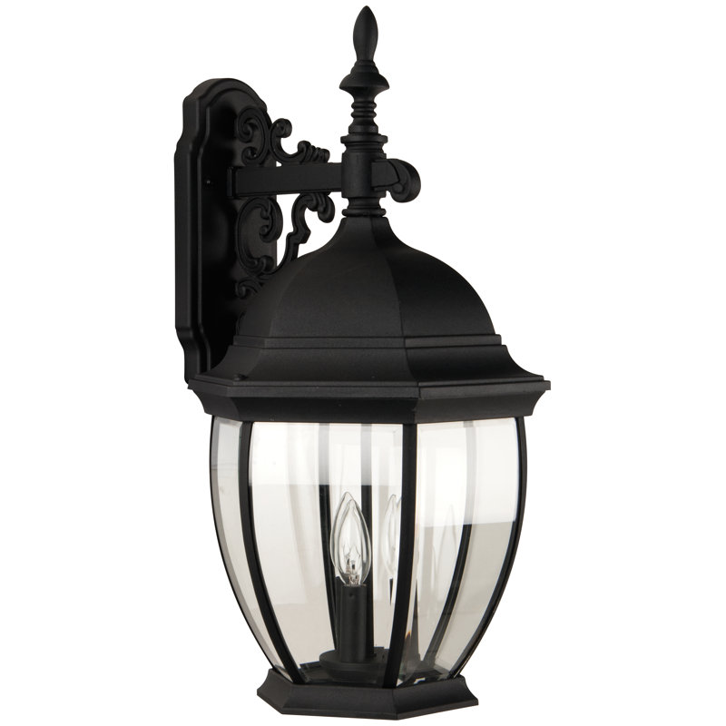 Lanterne murale d’extérieur 3 lumières Frederica, Noir mat