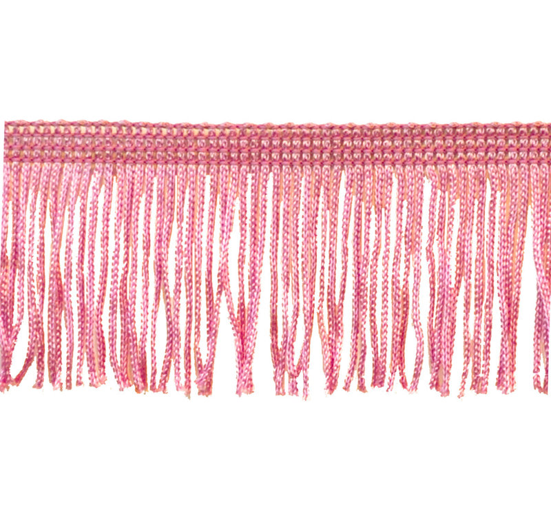 Polyester 2" Chainette Fringe Trim, Pink