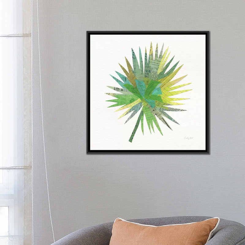« tropical fun palms iiii », impression sur toile, H 18 po x l 18 po x P 1,5 po, Toile avec cadre noir, Pas de tapis