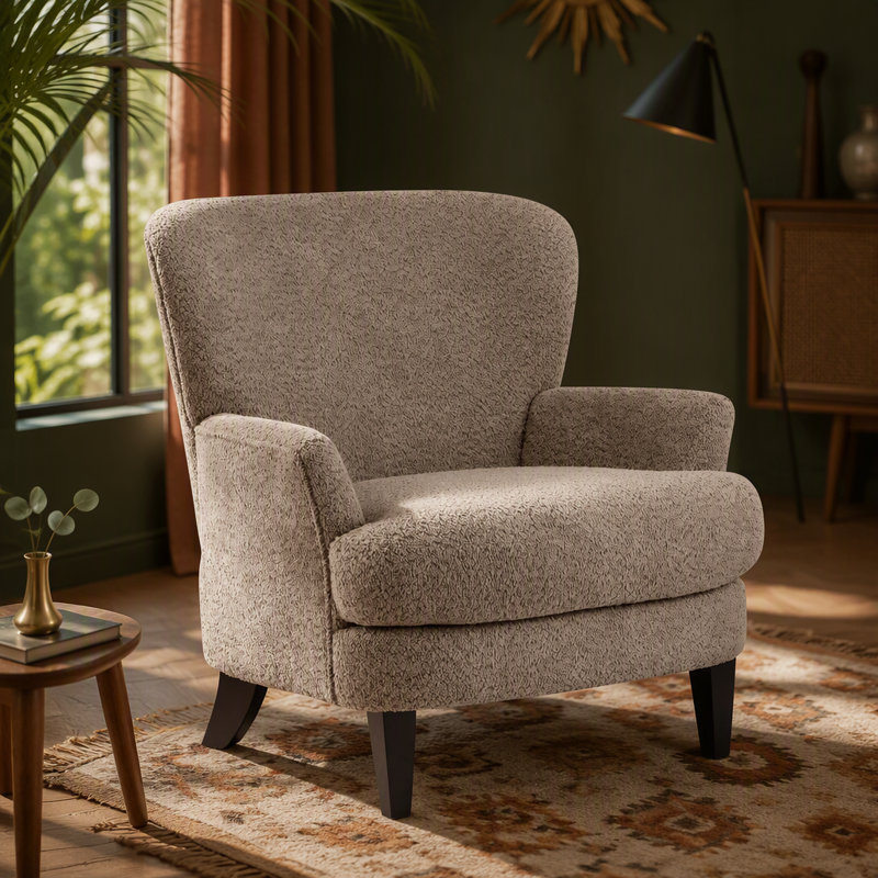 Fauteuil club rembourré Gerald Boucle