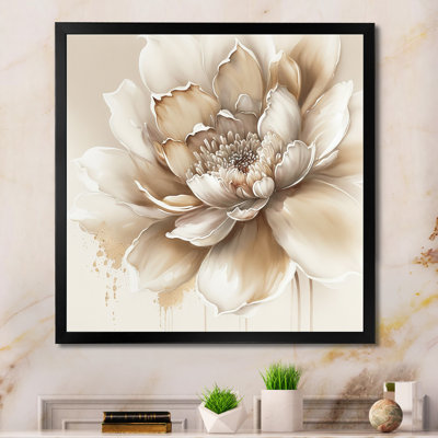 «Blooming Beige Floral Design III», reproduction d'art sur toile botanique