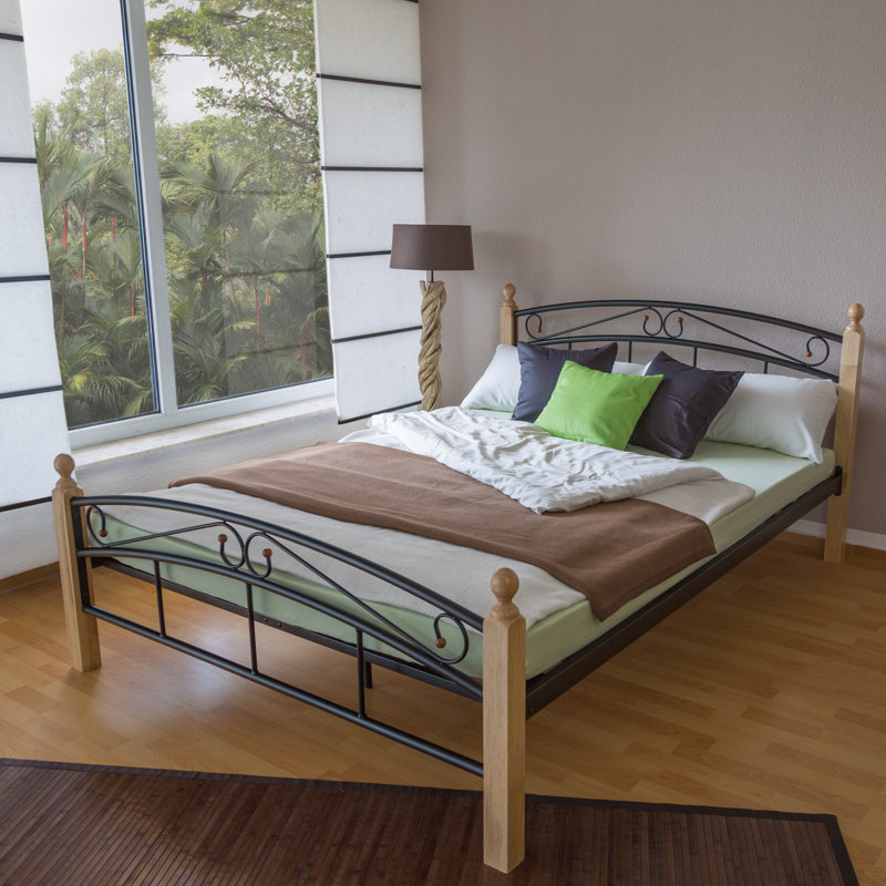 Wolcott Bed Frame, Super King (6'), Beige/Black