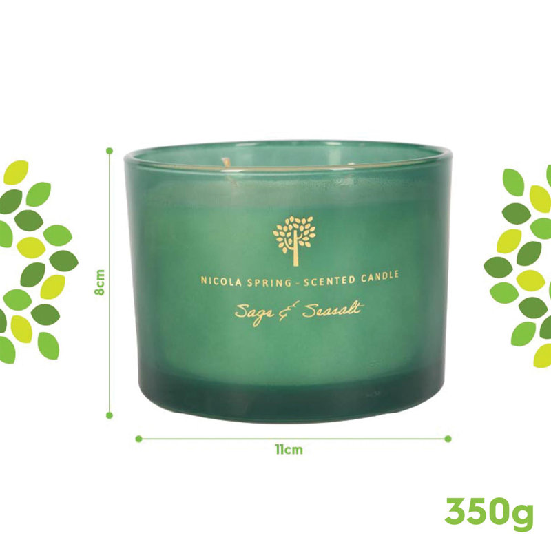 Nicola Spring - 3x Soy Wax Scented Candles - 350g - Lemongrass