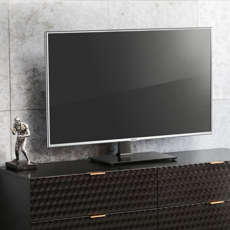 Support de bureau noir inclinable pour écrans de plus de 50 po pouvant supporter jusqu'à 88 lb