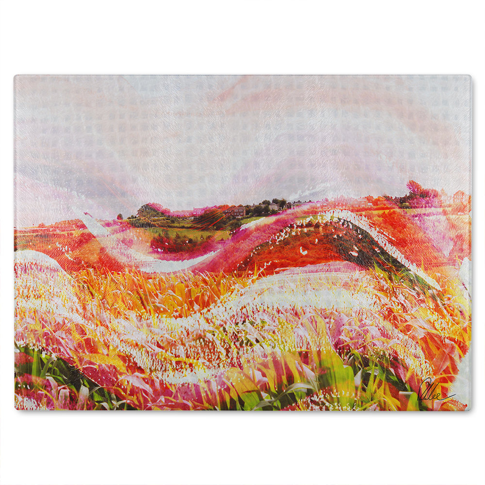 Wheat Field Paint Glass Chopping Board