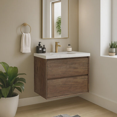 Melihcan 30 Inch Floating Wall-mounted Bahtroom Vanity With Single Sink
