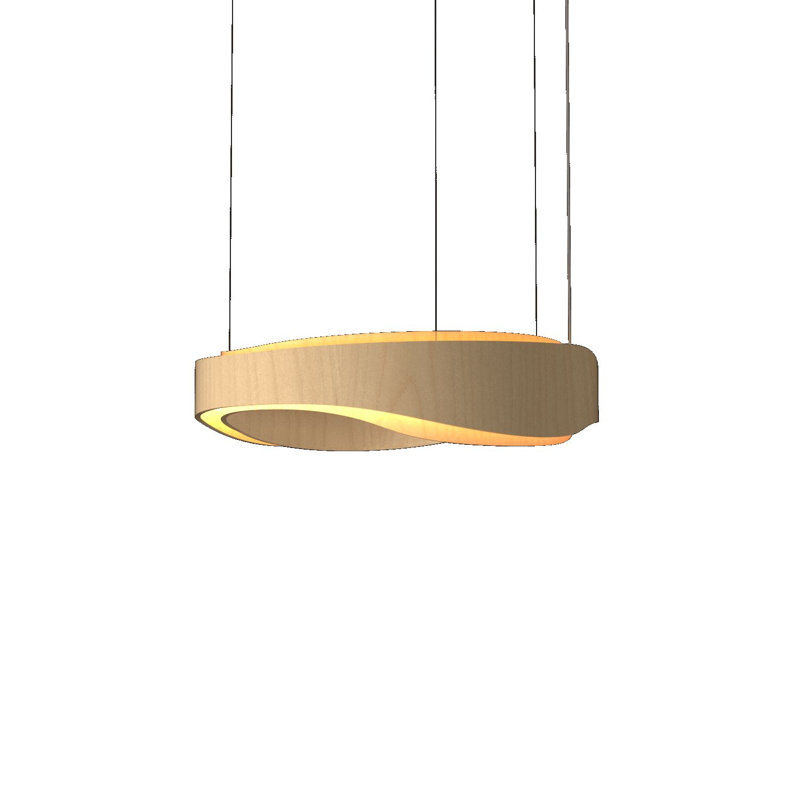 Luminaire suspendu Horizon Accord DEL, H 8,07 po x l 31,5 po x P 31,5 po, Érable