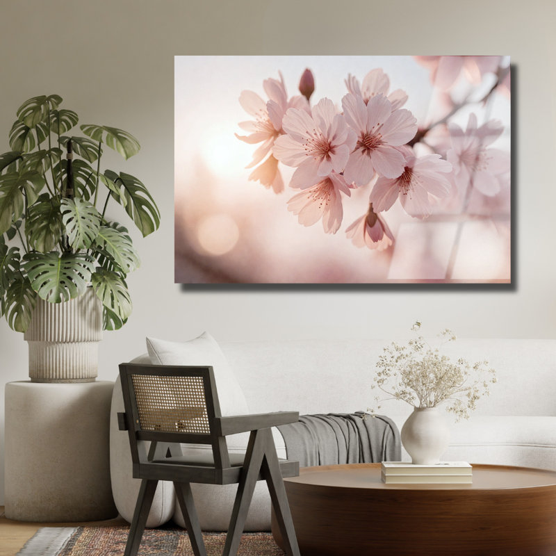 Cherry Blossom Tempered Glass Wall Art, 12" H x 16" W