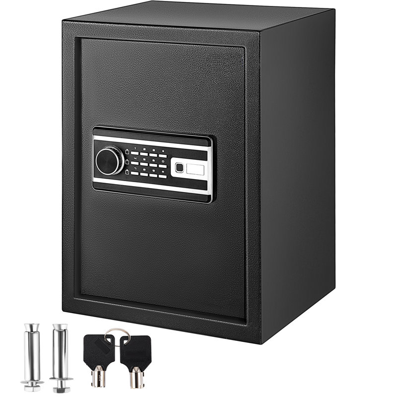 Safe Box, 2.1 CU.FT Fingerprint Safe Box for Money with 2 Keys & Digital Keypad, Q235 Steel Safe Box for Storing Cash, Watches in Home & Office & Hotel, Jewelry, Pistols, Documents