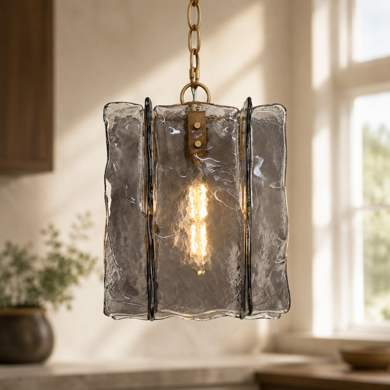 Quitman 1-Light Dimmable Pendant, 15" H x 11.8" W x 11.8" D