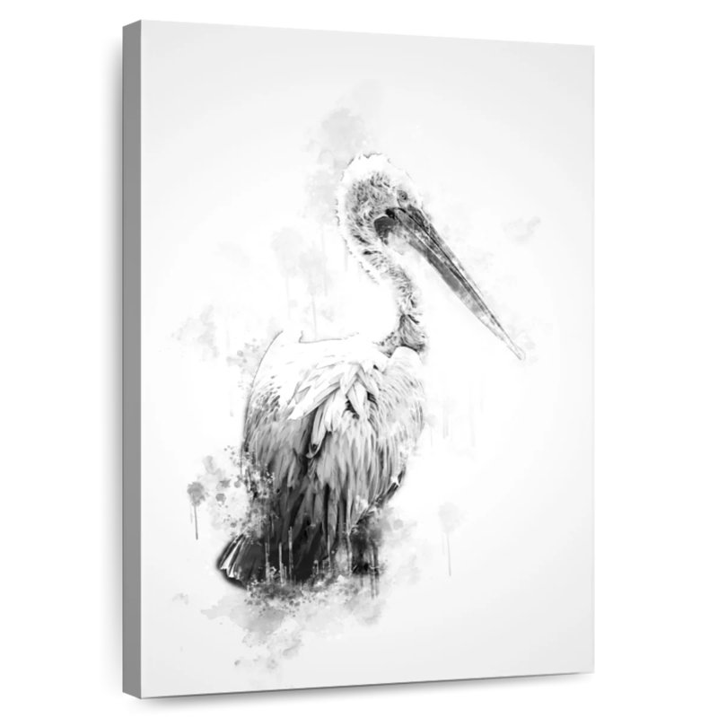 Brampt Pelican Black And White, 24" H x 16" W