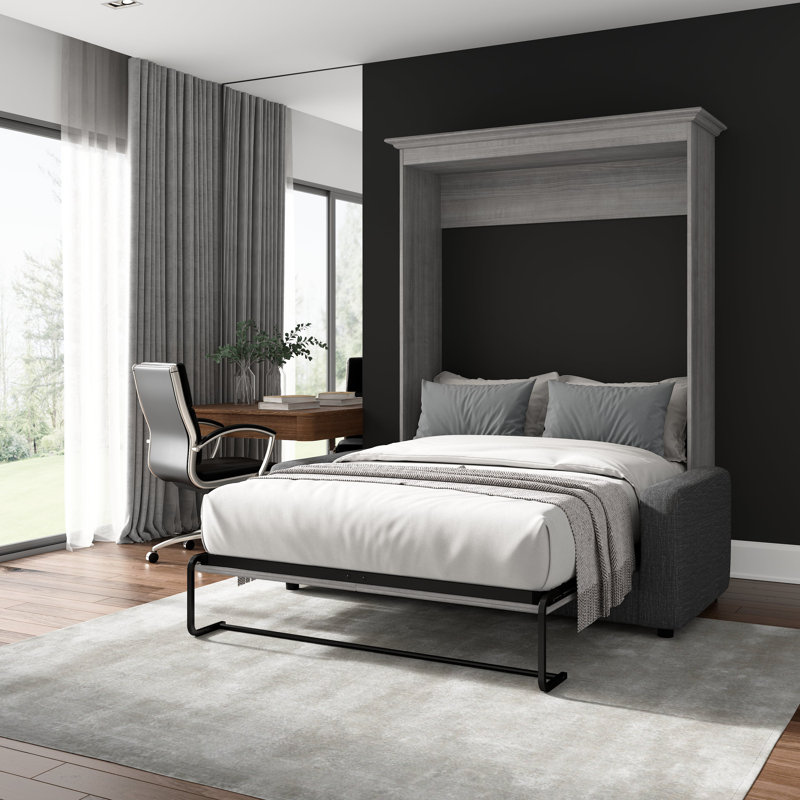Lit escamotable Alvaretta, Grand, Gris platine