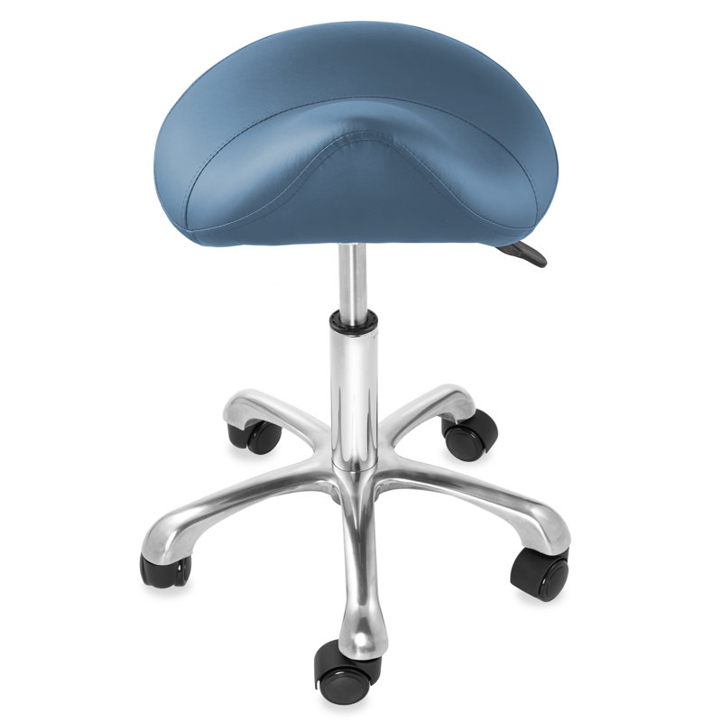 Adjustable Height Ergonomic Lab Stool, Blue