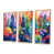 Toile avec cadre flottant or
