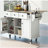 Rubberwood Folding Tabletop Kitchen Cart, Cabinet Door with Internal Storage Shelves, 5-wheel Kitchen Island with Storage Cabinet and 3 Drawers, Restaurant, White-490279034