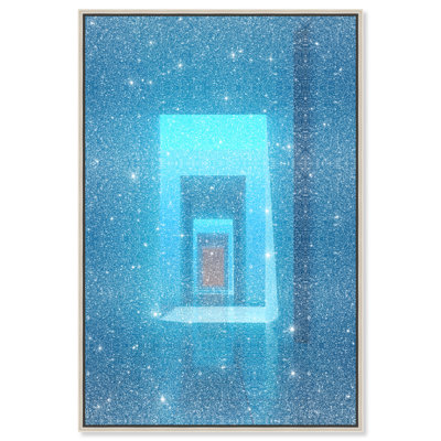 Cerulean Corridor II Abstract Canvas Print by Oliver Gal, Black Frame, 10 x 15