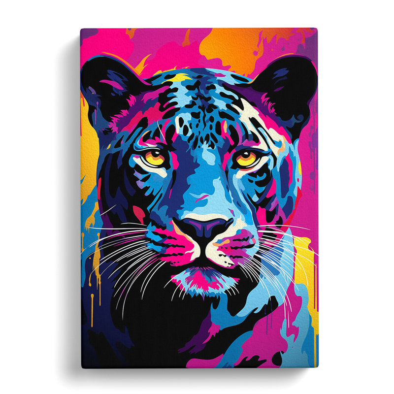 Panther Pop Art No.2 - Wrapped Canvas, 50cm H x 35cm W x 3cm D