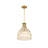 Aukerman 60 Watt 1-Light Bell Pendant with Etched Opal Glass Shade and Metal Outer Cage-718103942-718103940