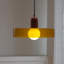 Luminaire suspendu réglable 1 lumière de style Mid-Century moderne, abat-jour en verre vert olive avec accent rouge, luminaire suspendu pour îlot de cuisine, salle à manger, salon-1105811254