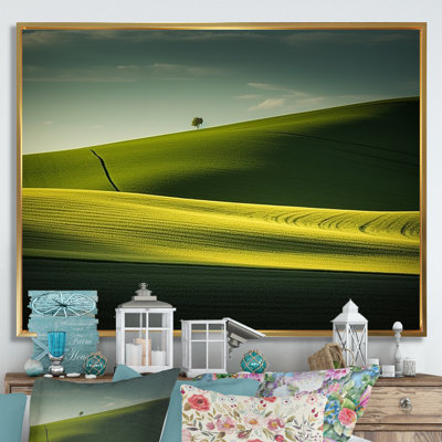 Photo de prairie monochrome verte sur toile