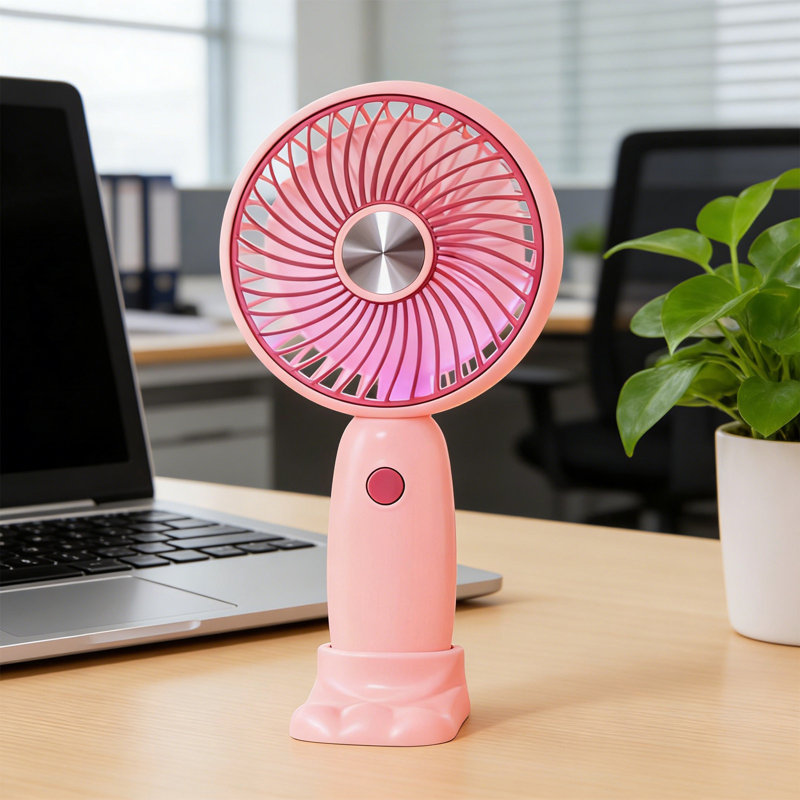 Petit ventilateur portatif pour étudiant USB, Rose