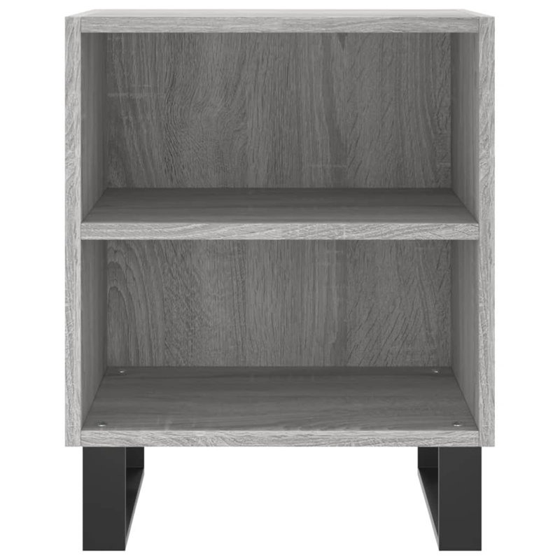 Mariacecilia 40cm W Iron Bedside Table, Grey Sonoma, Set of 2