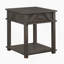 Table de bout traditionnelle rustique avec rangement en bois brun durable pour salon 1 pièce