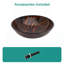 Tempered Glass Bathroom Sink with Pop-up Drain, Amber-brown Tempered Glass Vanity Round Bowl (No Faucet)