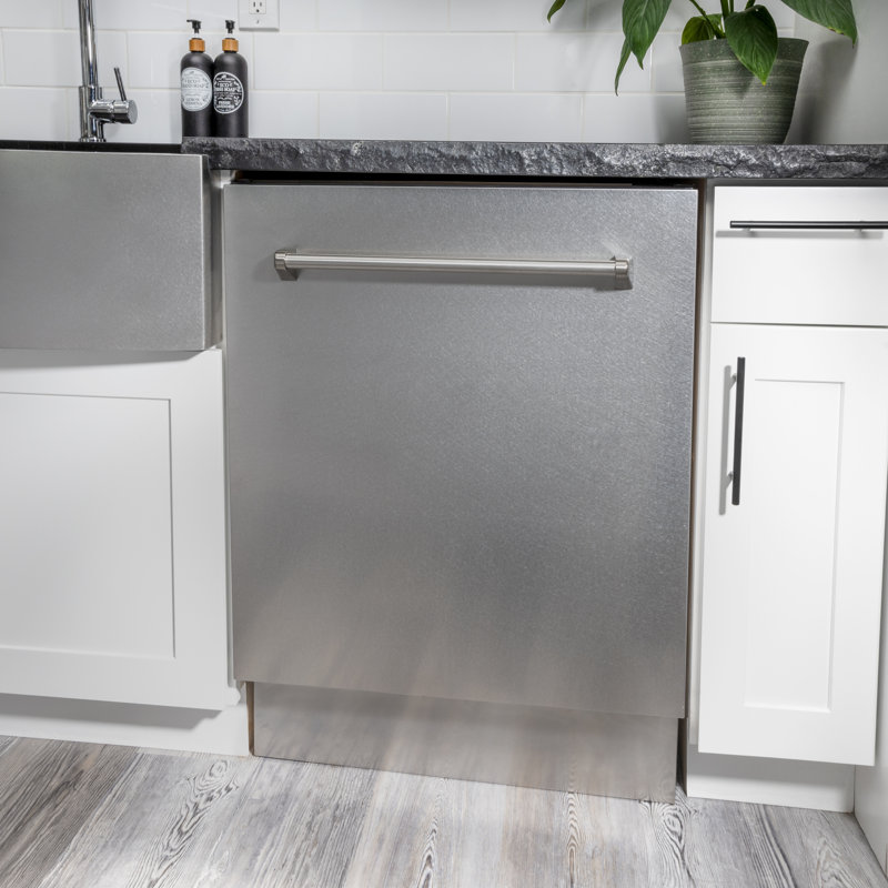 ZLINE 24" Tallac Series 3rd Rack Tall Tub Dishwasher with Stainless Steel Tub, 51dBa, Satin Stainless Steel