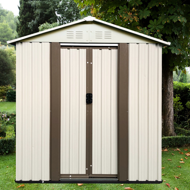 5X3, Outdoor Garden Tool Shed, Aluminum Alloy Frame, Long - Lasting Performance, Cream White, New Design, Modern Look, Spacious Interior, Tools, Ventilated, Waterproof Installation Manual Storage