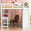 Lit mezzanine blanc avec fabrication de qualité - garde-robe, bureau et tablettes robustes-944226165
